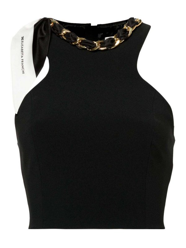 ELISABETTA FRANCHI: Tops & Tank tops - Top With Scarf Chain
