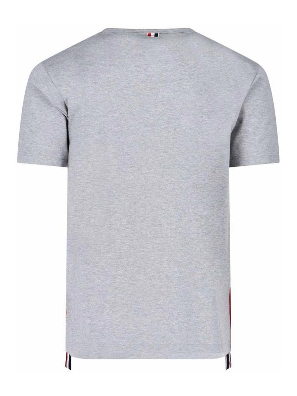 The Best Shops THOM BROWNE: t-shirts - Tricolor Details T-Shirt