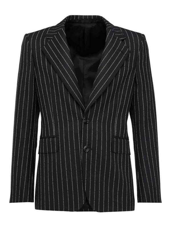 ALEXANDER MCQUEEN: casual jackets - Pinstripe Single-Breasted Jacket
