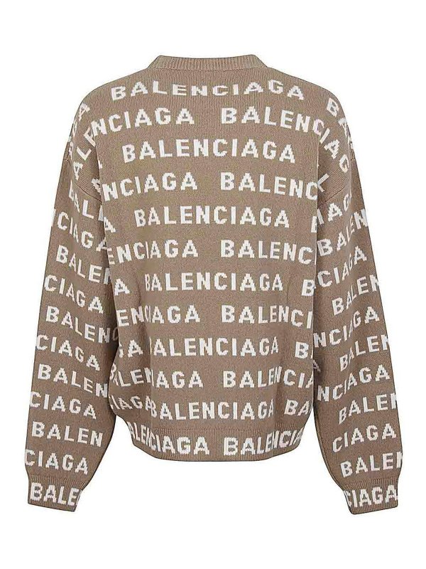 BALENCIAGA: Suéteres con cuello pico online - Suéter Cuello Redondo - Beis