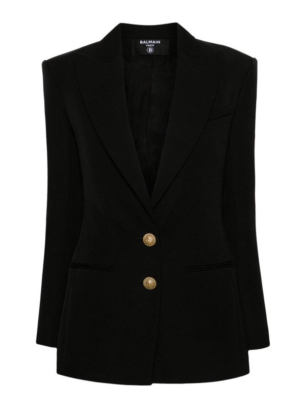 Balmain: casual jackets - Wool Single Breasted Jacket