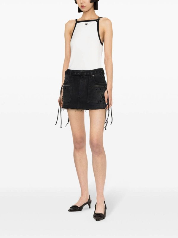 Canotta a contrasto con fibbia shop online: Courreges