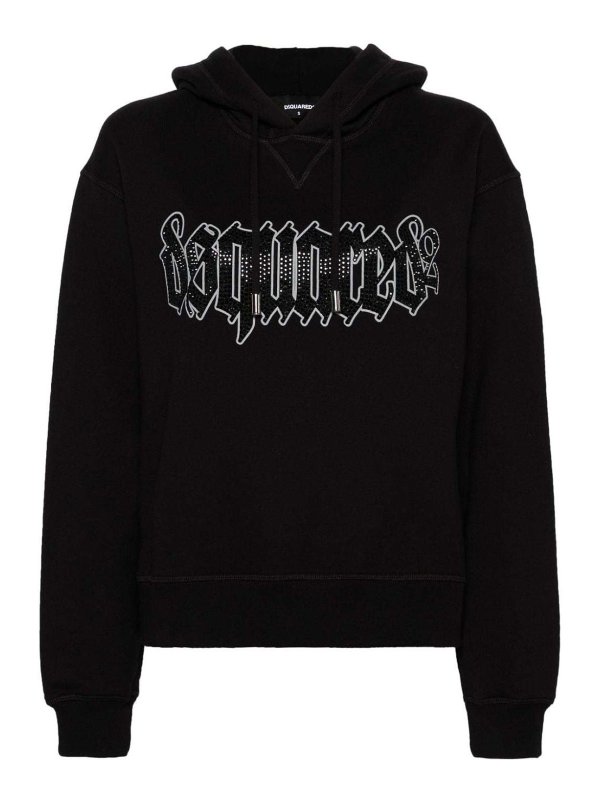 DSQUARED2: Sweatshirts & Sweaters - Logo Cotton Hoodie
