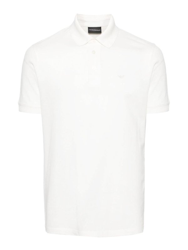 EMPORIO ARMANI: polo shirts - Logo Cotton Polo Shirt