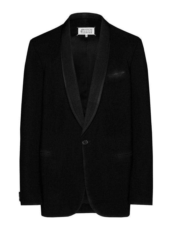 Maison Margiela: blazers - Wool Single-Breasted Blazer Jacket