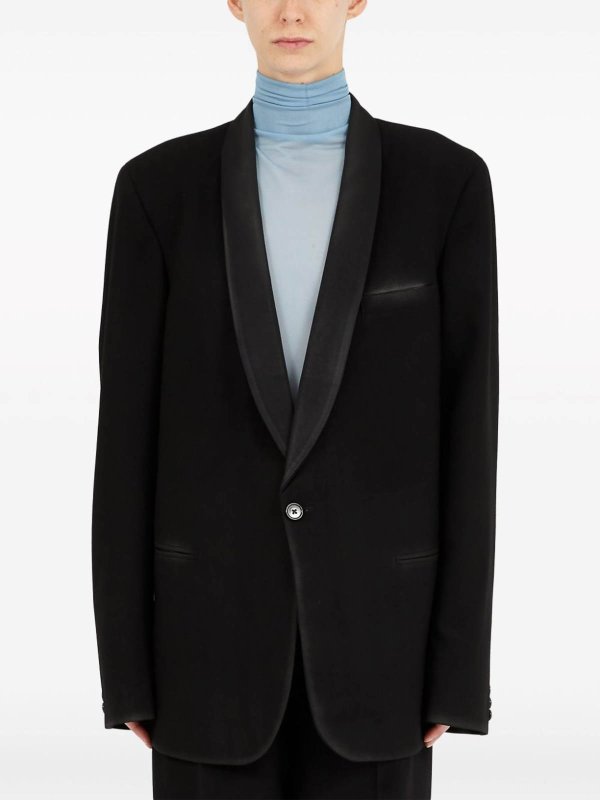 The Best Shops Maison Margiela: blazers - Wool Single-Breasted Blazer Jacket