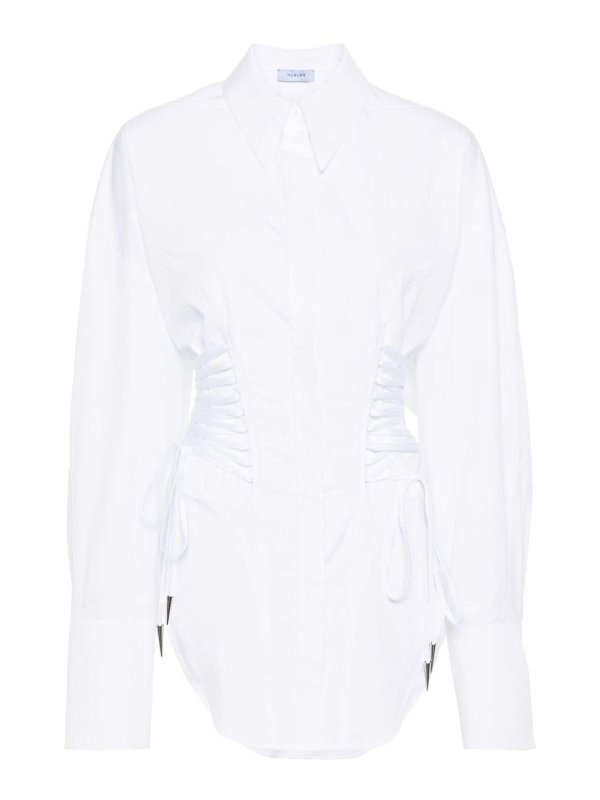 MUGLER: shirts - Cotton Bustier Shirt