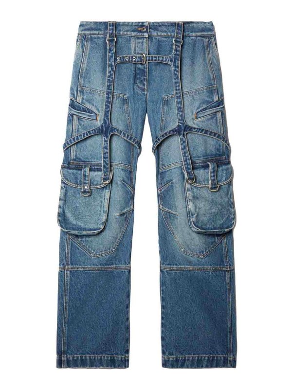 OFF-WHITE: Bootcut - Bootcut Jeans - Blau