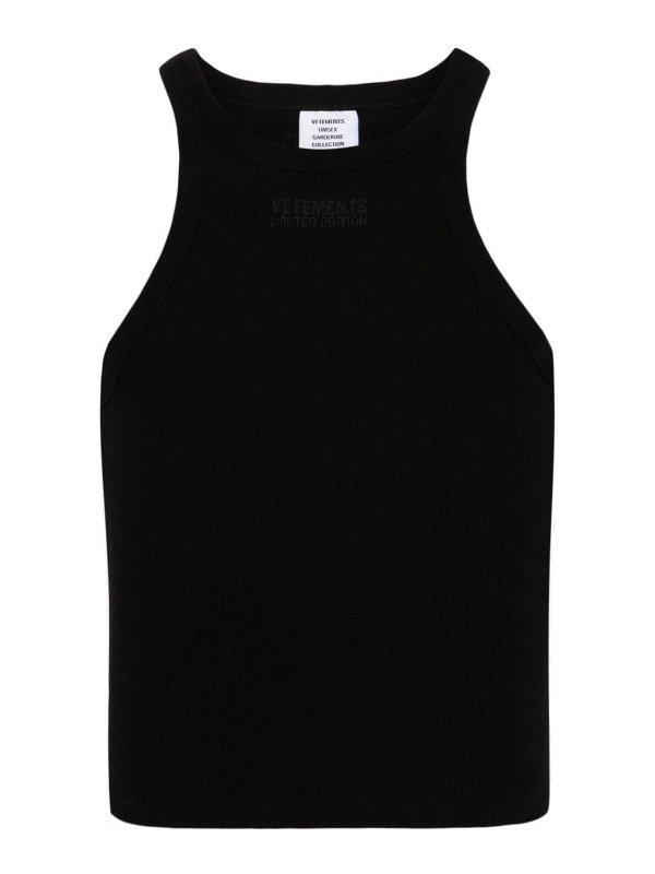 VETEMENTS: Tops y camisetas sin mangas - Top - Negro