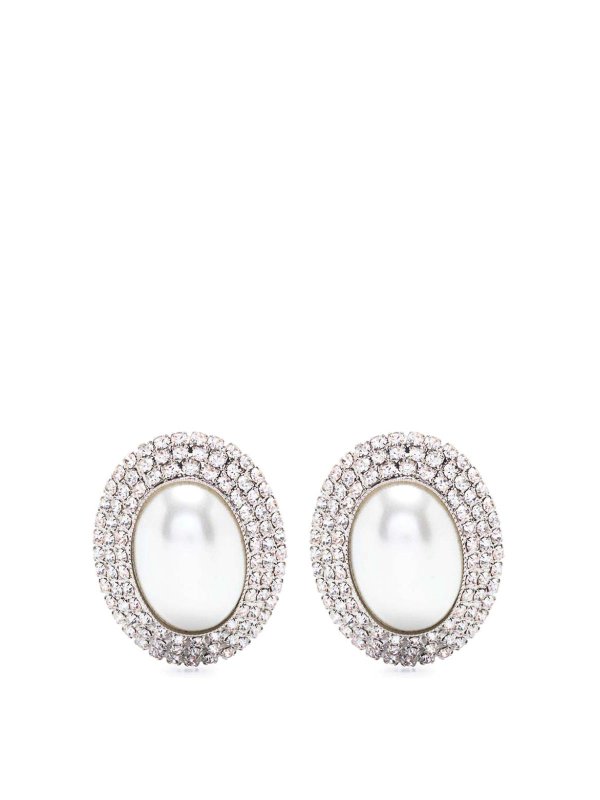 ALESSANDRA RICH: Earrings - Oval Crystal Earrings