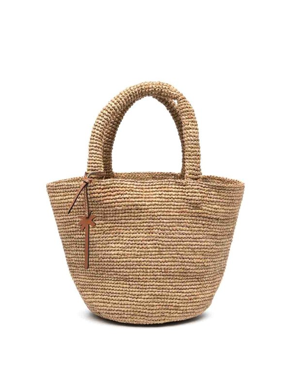 MANEBI: cross body bags - Summer Medium Raffia Tote Bag