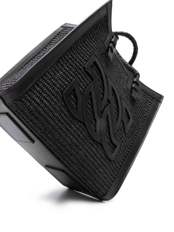Casadei: cross body bags online - Beauriva Mini Raffia And Leather Tote Bag