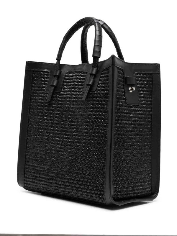 The Best Shops Casadei: cross body bags - Beauriva Mini Raffia And Leather Tote Bag