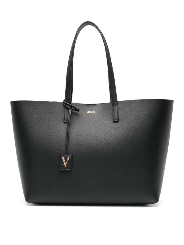 VERSACE: borse a tracolla - Borsa tote in pelle Virtus