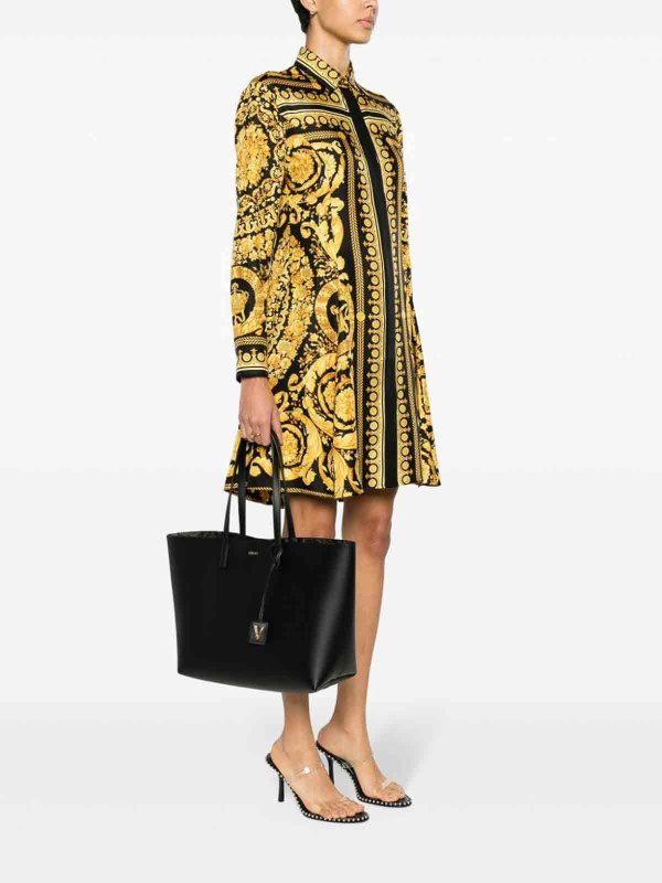 The Best Shops VERSACE: borse a tracolla - Borsa tote in pelle Virtus