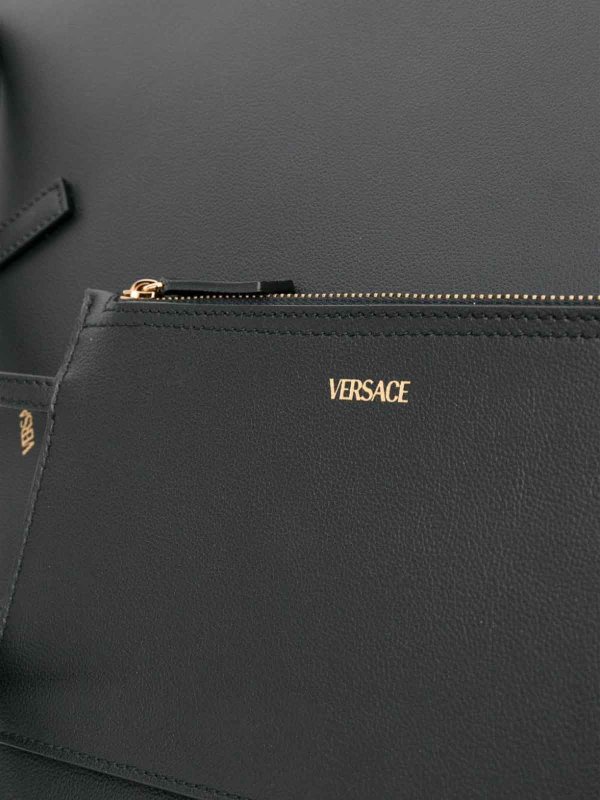 Borsa tote in pelle Virtus shop online: VERSACE