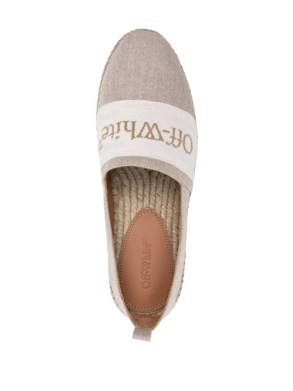 OFF-WHITE: espadrilles online - Linen Espadrilles