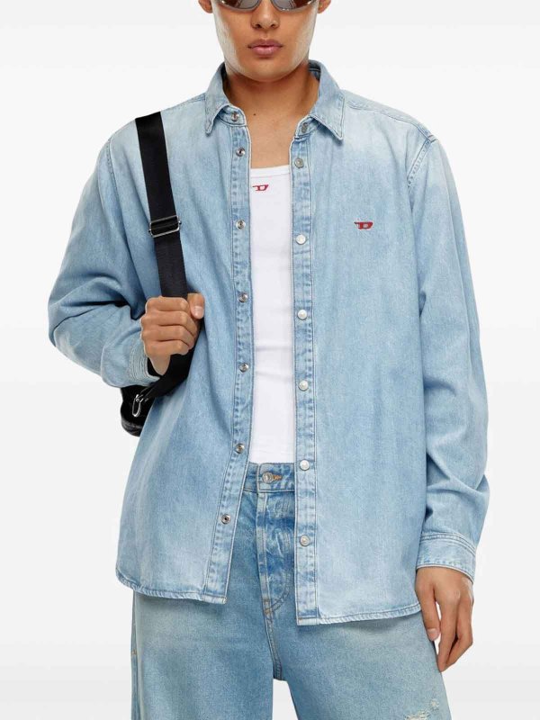 The Best Shops DIESEL: shirts - Light Blue Denim Shirt