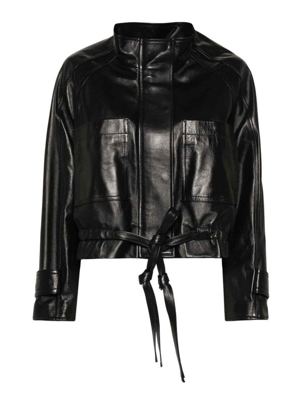 DONDUP: leather jacket - Black Leather Jacket