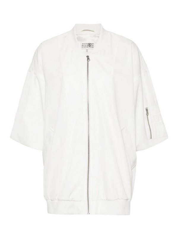 MM6 MAISON MARGIELA: ボンバージャケット - ボンバージャケット - 白