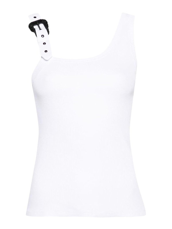 Versace Jeans Couture: t-shirt - T-shirt con dettaglio fibbia