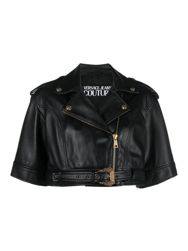 Versace Jeans Couture: leather jacket - Hardware Leather Jacket