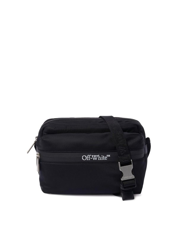 OFF-WHITE: shoulder bags - Logo Print Shoulder Bag