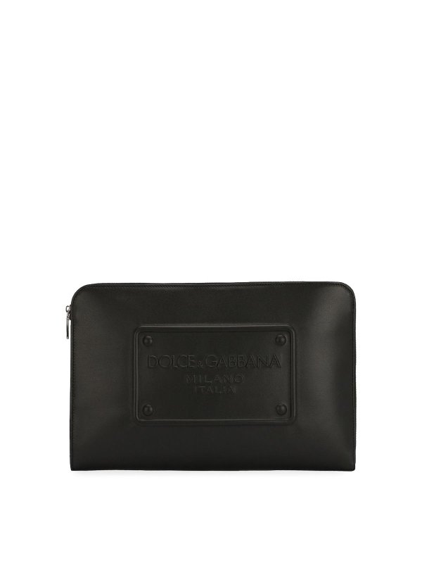 DOLCE & GABBANA: clutches - Embossed Logo Clutch Bag