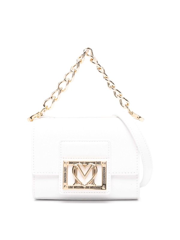 MOSCHINO: cross body bags - White Textured Bag