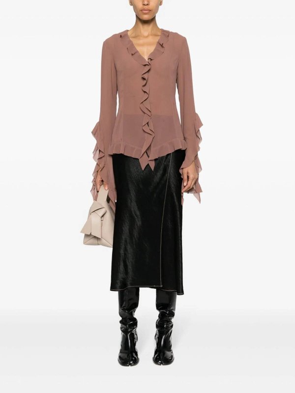 Acne Studios: Jupes midi et au genou online - Jupe Midi - Argent