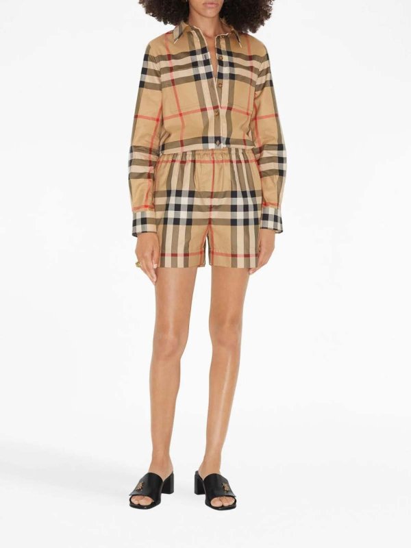 BURBERRY: shorts online - Check-Pattern Shorts