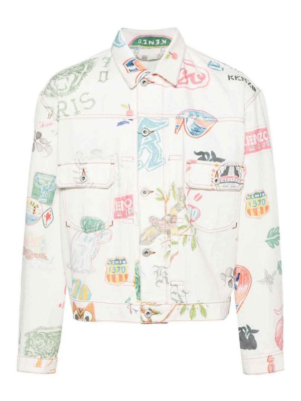 KENZO: casual jackets - Drawn Varsity Jacket