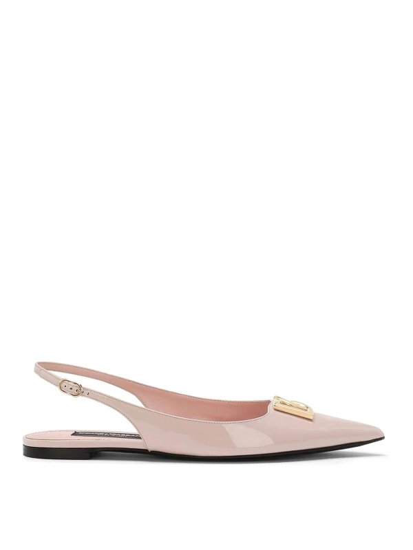 DOLCE & GABBANA: flat shoes - Polished Slingback Ballerina Shoes