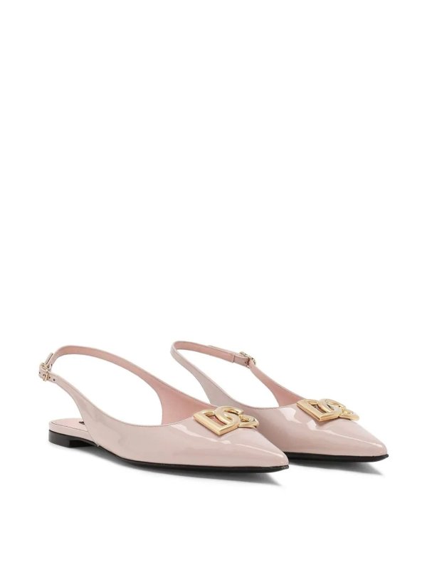 DOLCE & GABBANA: flat shoes online - Polished Slingback Ballerina Shoes