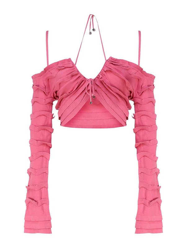 BLUMARINE: Tops y camisetas sin mangas - Top - Color Carne Y Neutral