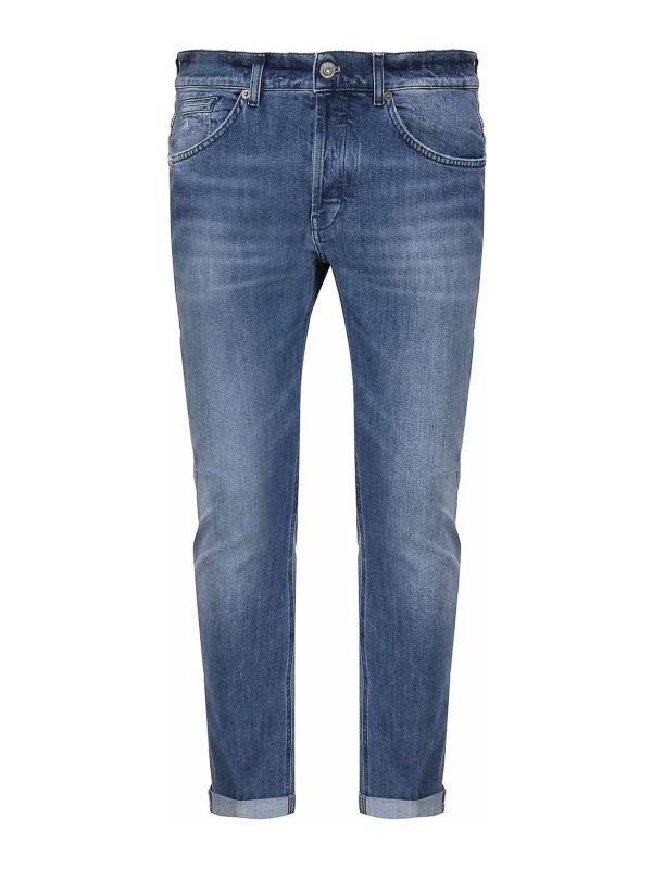 DONDUP: straight leg jeans - Jeans With Washed Effect Design