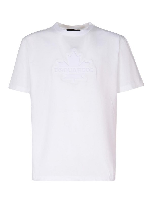 DSQUARED2: t-shirts - Leaf Skater Cotton T-Shirt