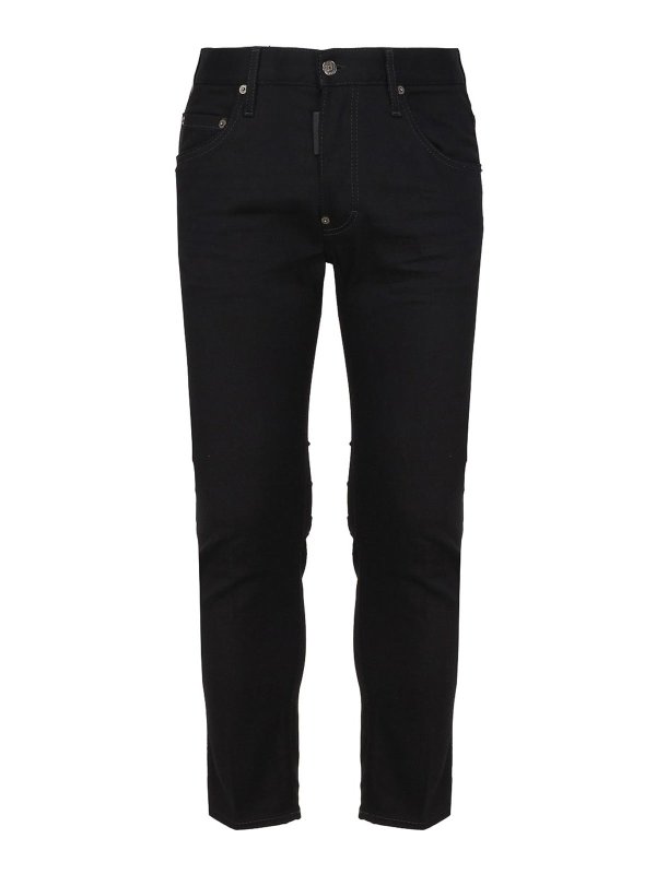 DSQUARED2: straight leg jeans - Five Pocket Jeans In Cotton Denim