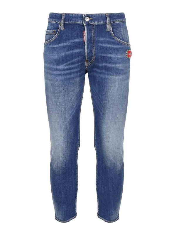 DSQUARED2: straight leg jeans - Five Pockets Jeans In Cotton Denim