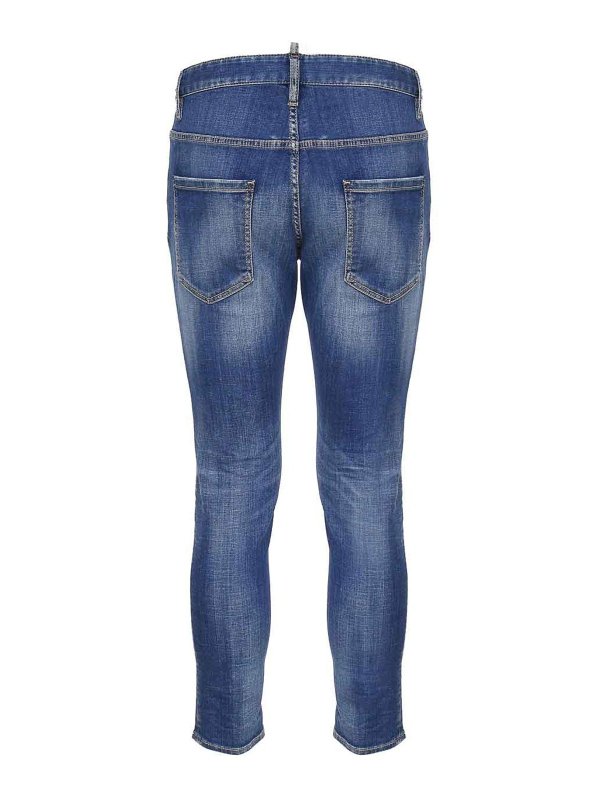 DSQUARED2: straight leg jeans online - Five Pockets Jeans In Cotton Denim