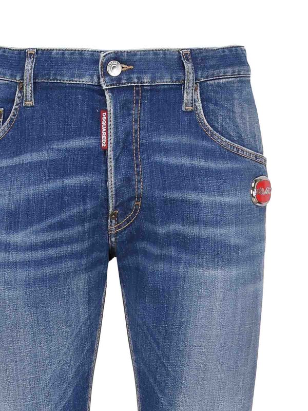 The Best Shops DSQUARED2: straight leg jeans - Five Pockets Jeans In Cotton Denim