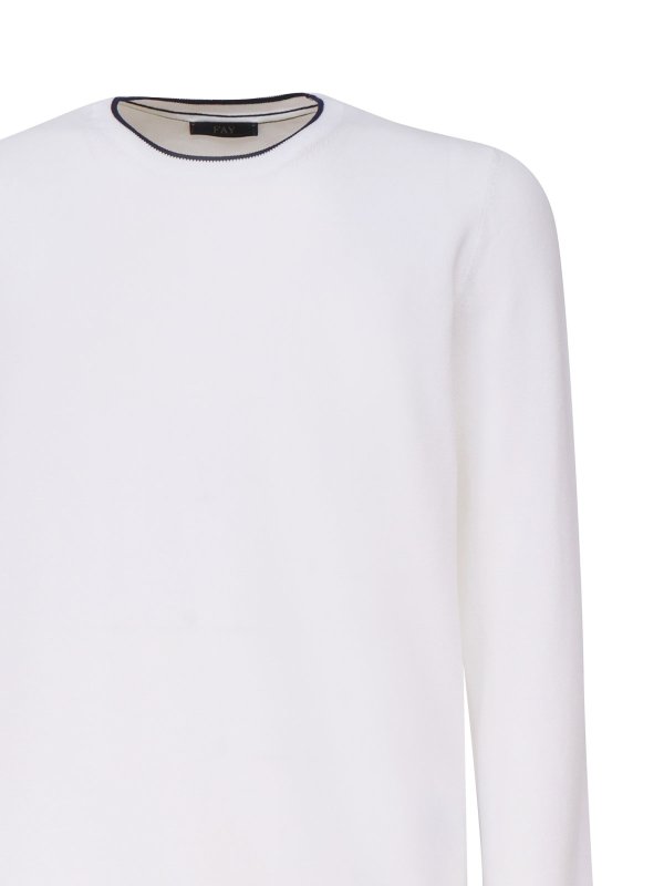 The Best Shops FAY: crew necks - Cotton Sweater With Round Neck
