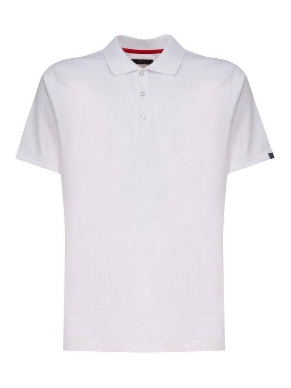 FAY: polo shirts - Short-Sleeved Polo Shirt In Cotton Jersey
