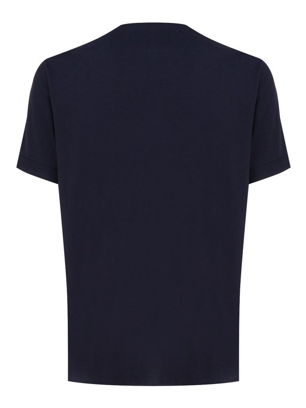 FAY: t-shirt online - T-shirt in cotone con colletto a contrasto