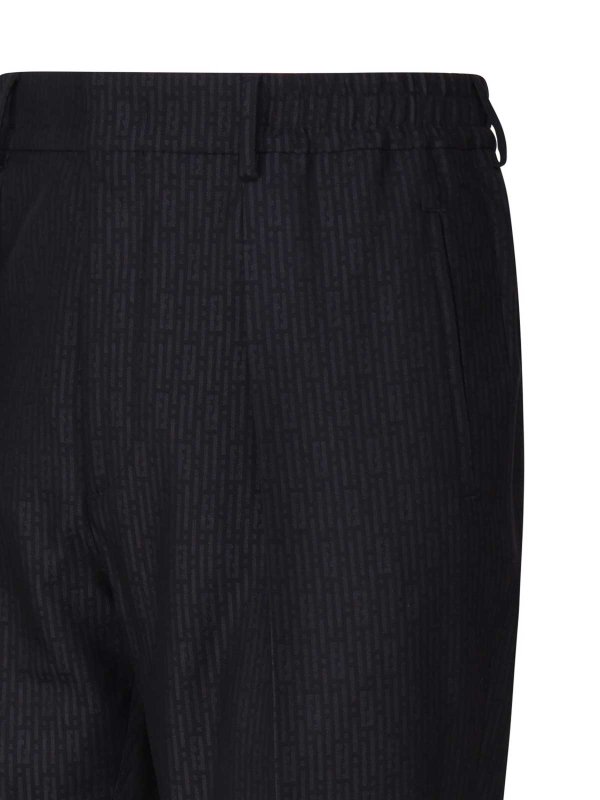 The Best Shops FENDI: casual trousers - Straight-fit pants elastic jacquard stripes