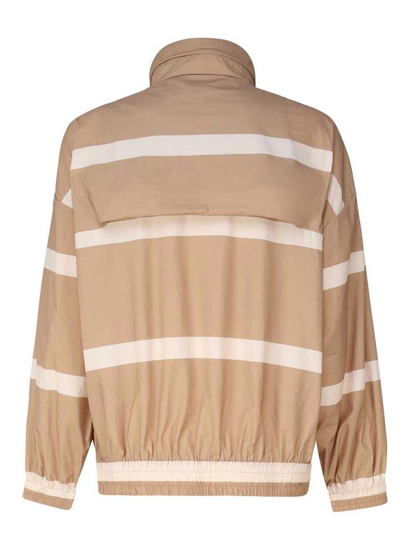 J.W. ANDERSON: casual jackets online - Beige Striped Hooded Jacket