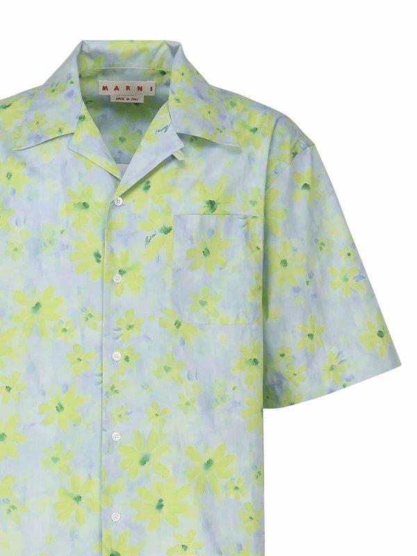 The Best Shops Marni: shirts - Bowling Poplin Shirt With Parade Print