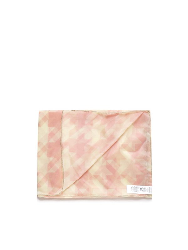 BURBERRY｜SCARVES (Houndstooth Silk Scarf (8081994)) Check Silk Scarf in Sand | Burberry® Official