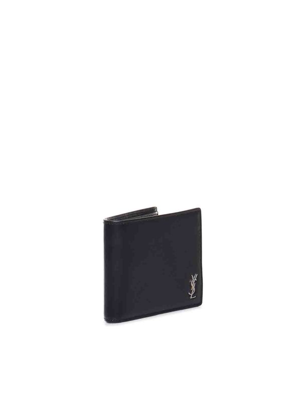 The Best Shops SAINT LAURENT: wallets & purses - Metal Logo Ysl Wallet In Calfskin