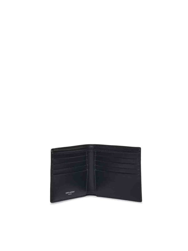 Metal Logo Ysl Wallet In Calfskin shop online: SAINT LAURENT